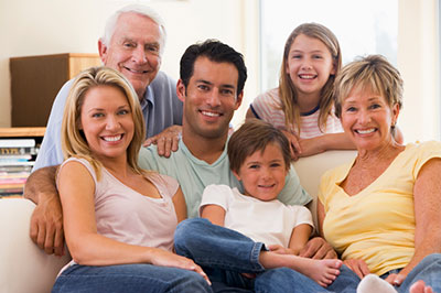 image of family gathered to discuss life insurance