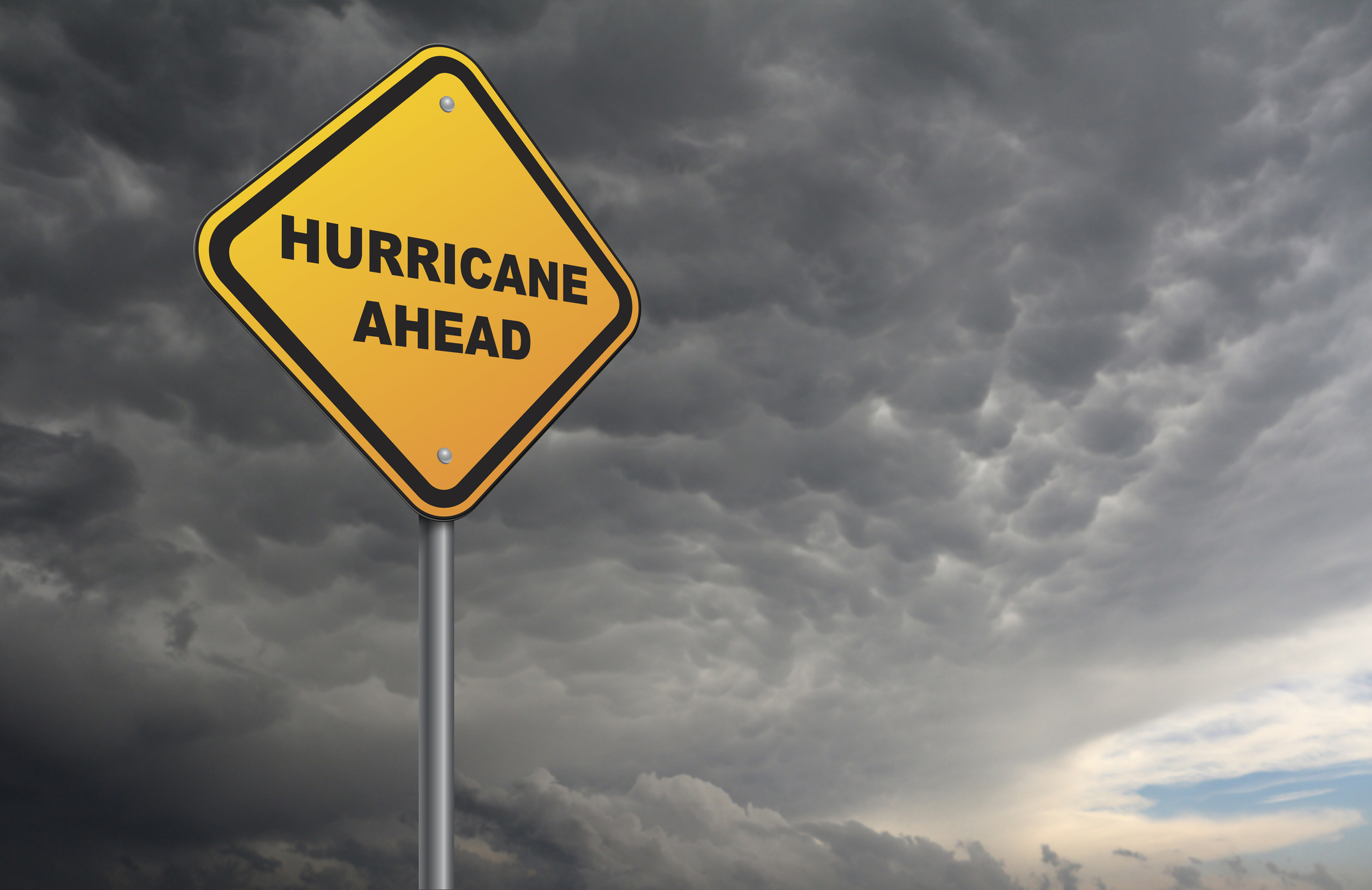 image of hurricane ahead sign