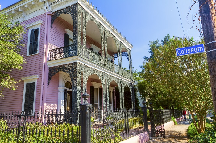 Pink Garden District home in New Orleans